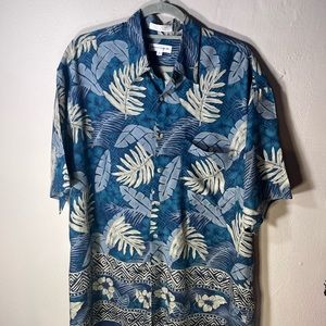 Hawaiian Print Pierre Cardin Men’s Short Sleeve shirt Sz L